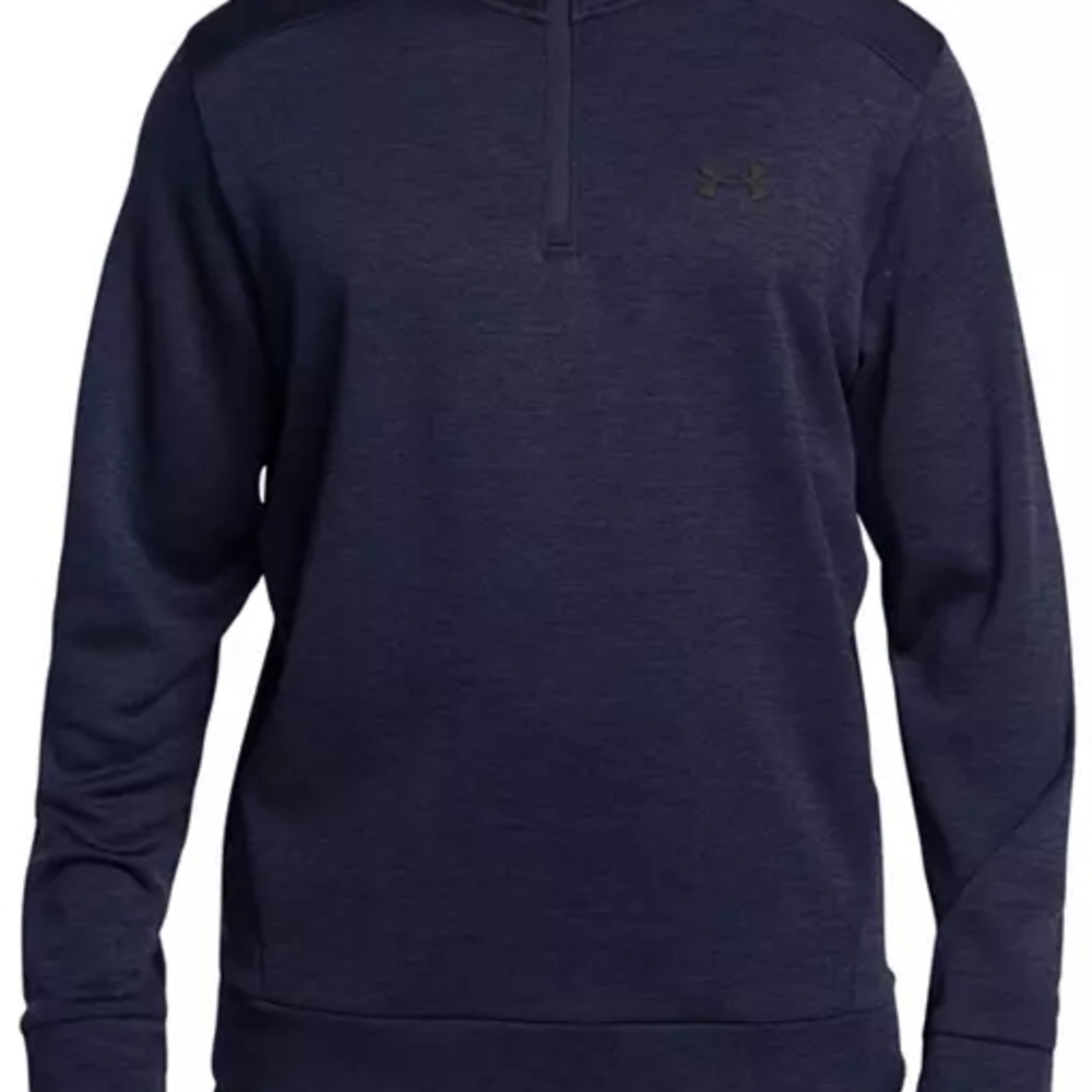 Under Armour Fleece Twist Navy Blue Quarter Zip Pullover Size Large - Picture 1 of 8